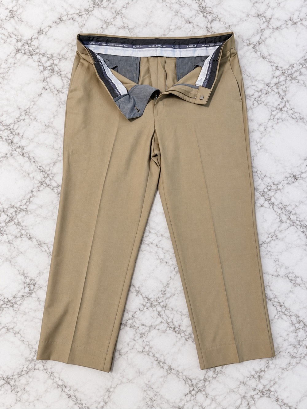 Haggar Men's Dress Pants in Khaki Tan